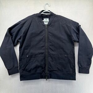 Luxfort Artist Utility Jacket Coat Full Zip Cotton Navy Blue Mens Medium